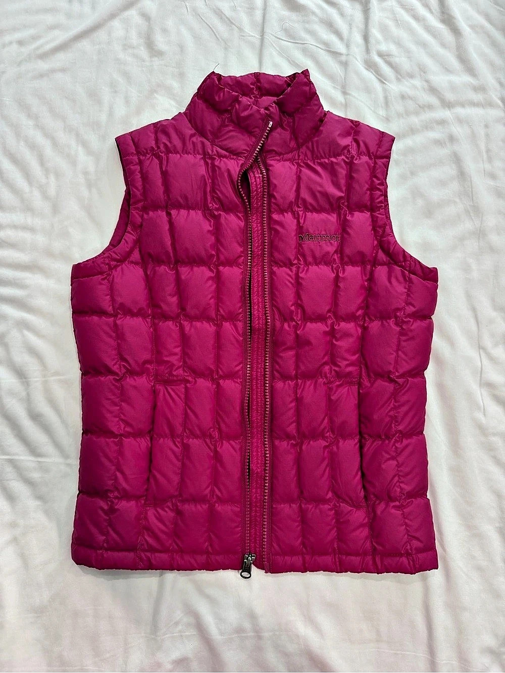 Marmot Girls Down Puffer Vest in Pink Size Medium Like New